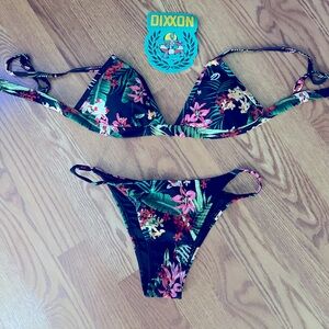 NEW Dixxon Triangle Micro Bikini Tropical Floral Bikini Set